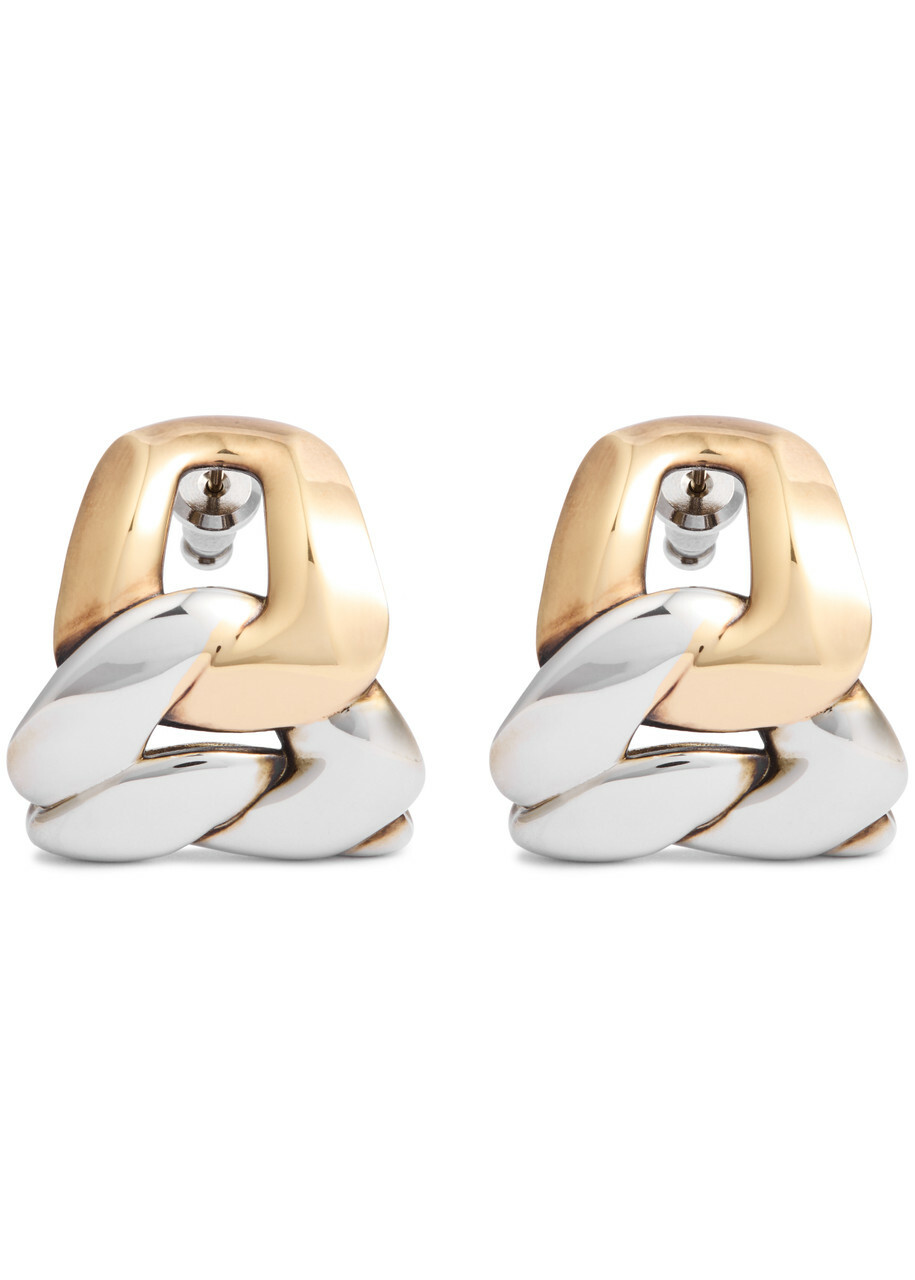 Alexander Mcqueen Two-tone Chain Drop Earrings - Gold - One Size