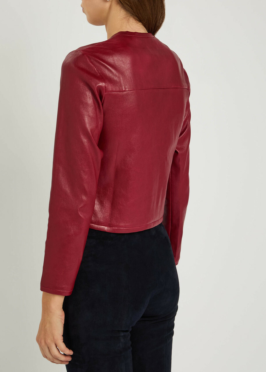 Stouls Astrid 25 Stretch-suede Cardigan Dark Red