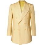 Maximilian Mogg - Slim-Fit Double-Breasted Linen Suit Jacket - Yellow