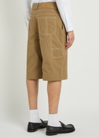 Ami Paris Denim Shorts Beige
