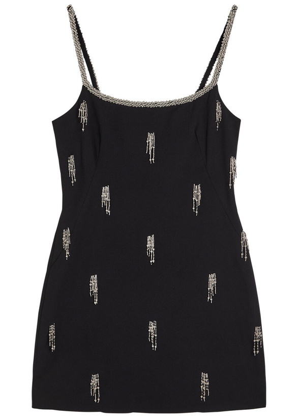 black mesh embellished dress Letitia