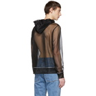 Helmut Lang Black Transparent Zip-Up Hoodie