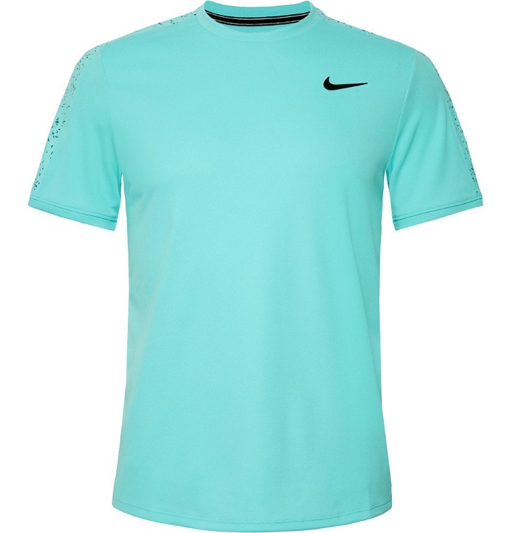 Photo: Nike Tennis - NikeCourt Printed Dri-FIT Tennis T-Shirt - Turquoise