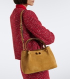 Valentino Garavani VLogo Signature Small suede top-handle bag