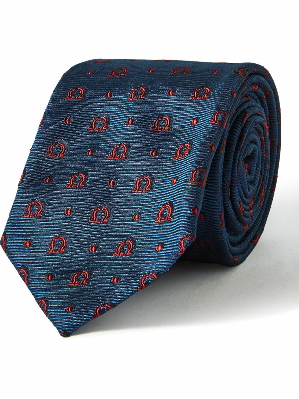 Photo: FERRAGAMO - 7cm Logo-Embroidered Silk-Faille Tie