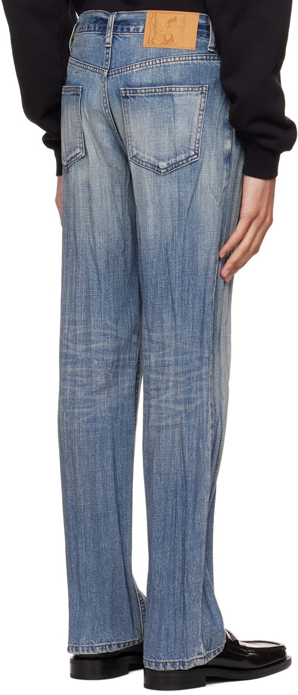 Martine Rose Blue Crinkle Jeans Martine Rose