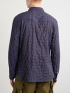 Officine Générale - Benoit Checked Cotton-Blend Voile Shirt - Blue