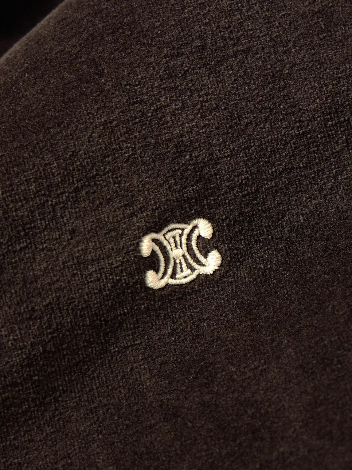 CELINE - Embellished Logo-Embroidered Cotton-Blend Velour Zip-Up Hoodie - Brown