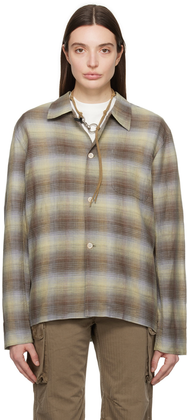Our legacy グリーンandブラウン　チェックシャツ Our Legacy Green & Brown Check Shirt Our Legacy