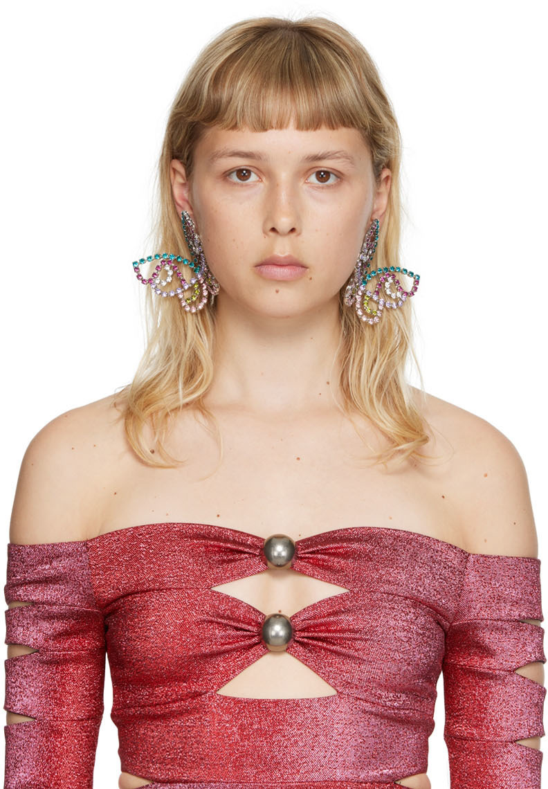 AREA Multicolor Medium Butterfly Earrings