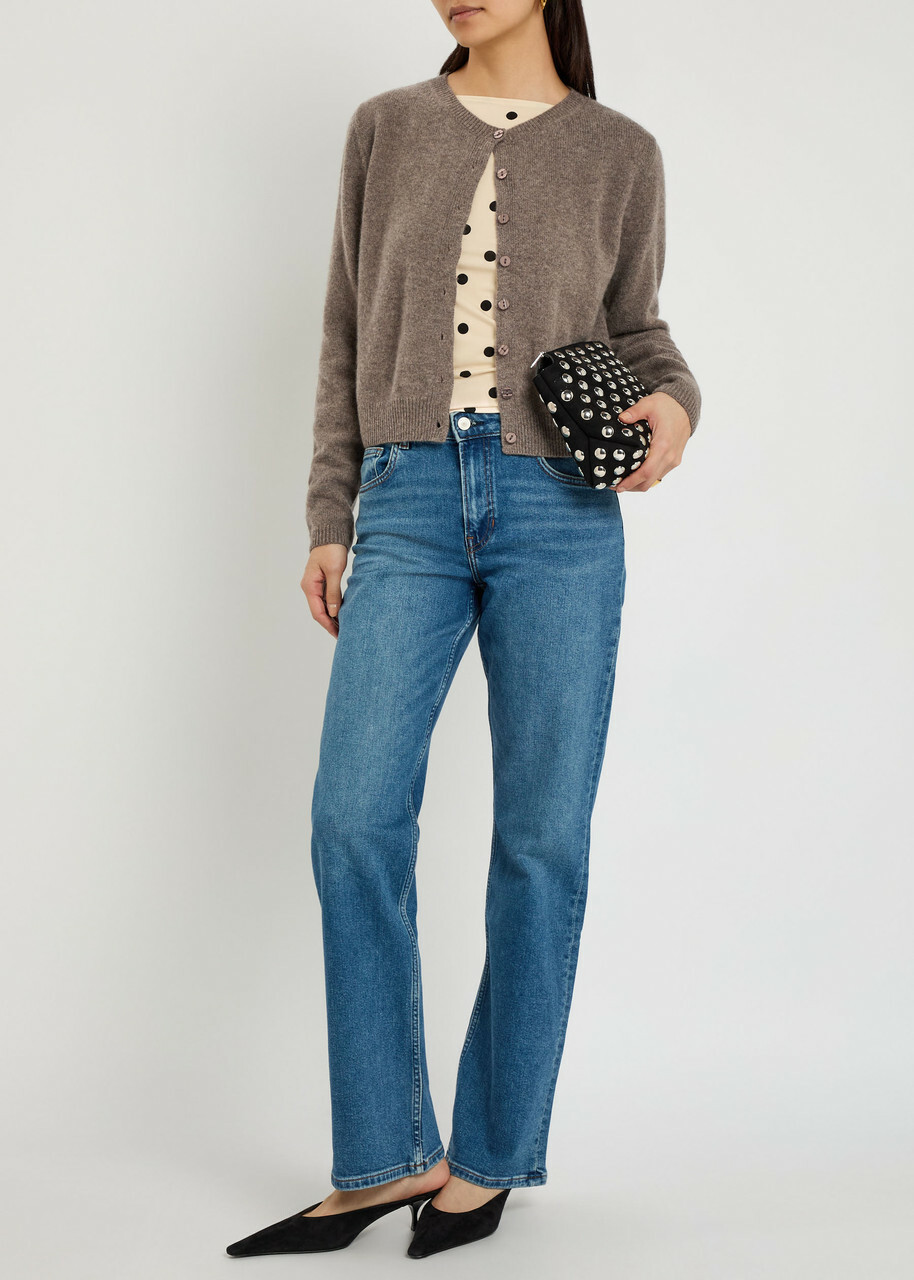 Reformation Clara Cashmere Cardigan Light Brown