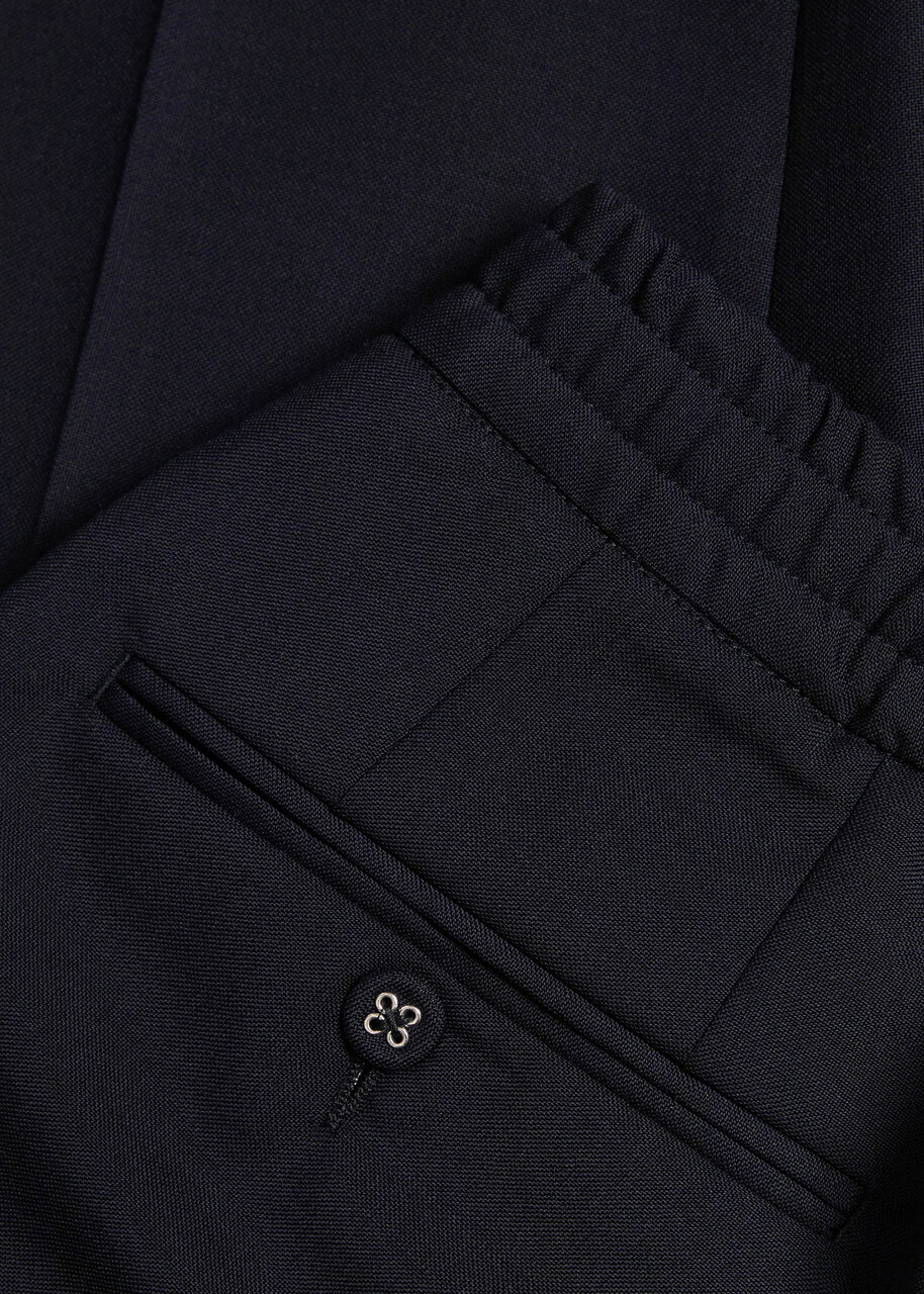 Officine Générale Drew Tapered Wool Trousers Navy