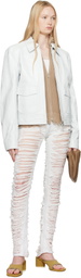 MM6 Maison Margiela Off-White Light Sports Leather Jacket