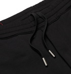 ALEXANDER MCQUEEN - Tapered Logo-Print Webbing-Trimmed Loopback Cotton-Jersey Sweatpants - Black