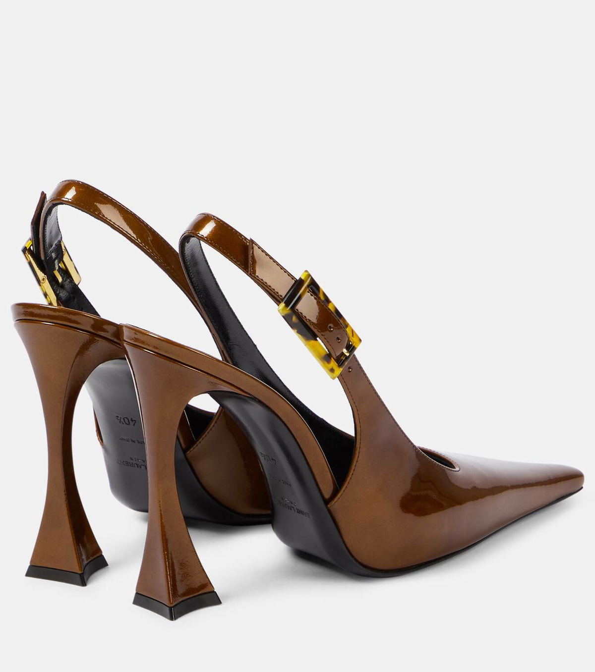 Saint Laurent Dune patent leather slingback pumps Saint Laurent