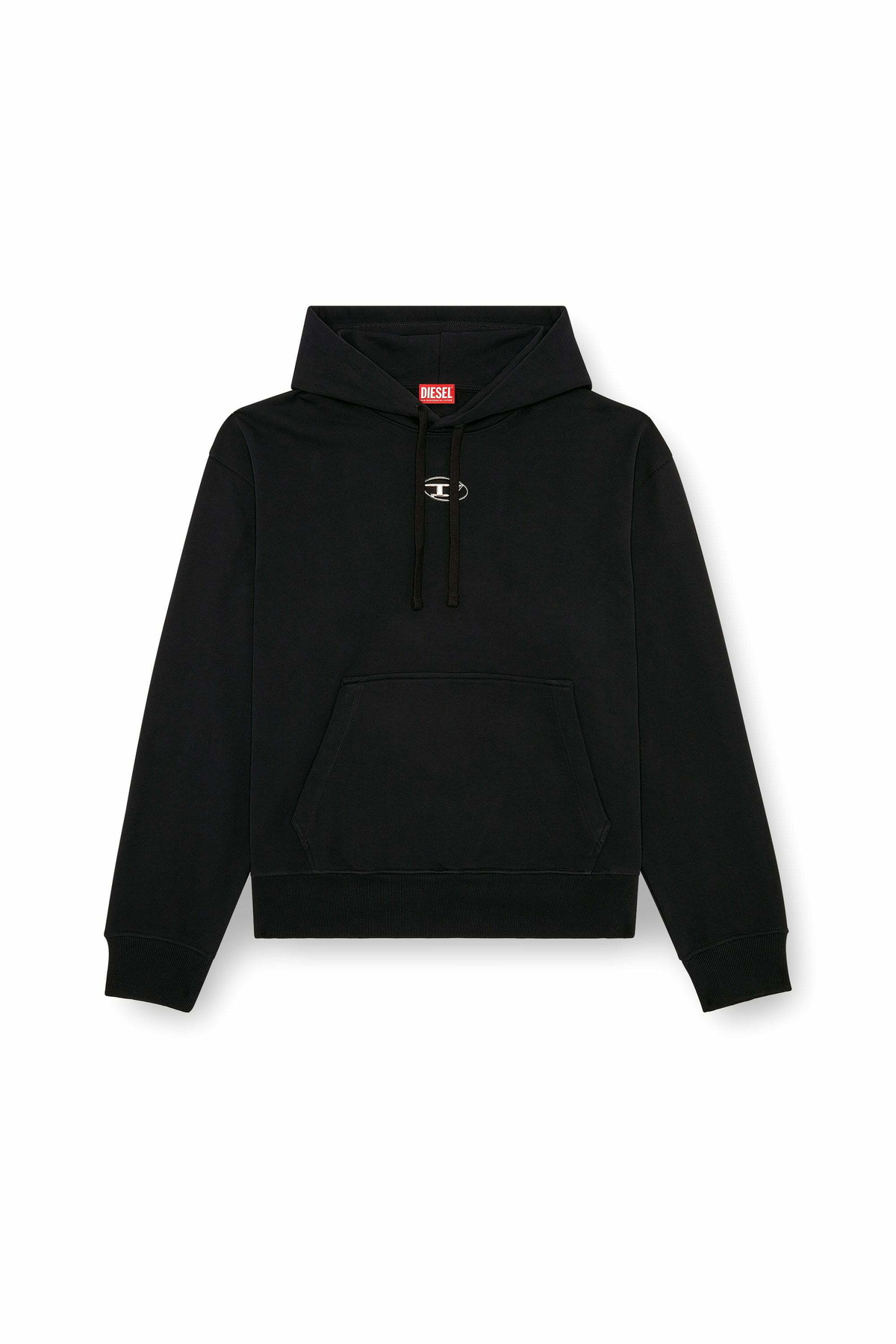 Diesel Hoodie with metallic logo - Sweaters Mens in Black