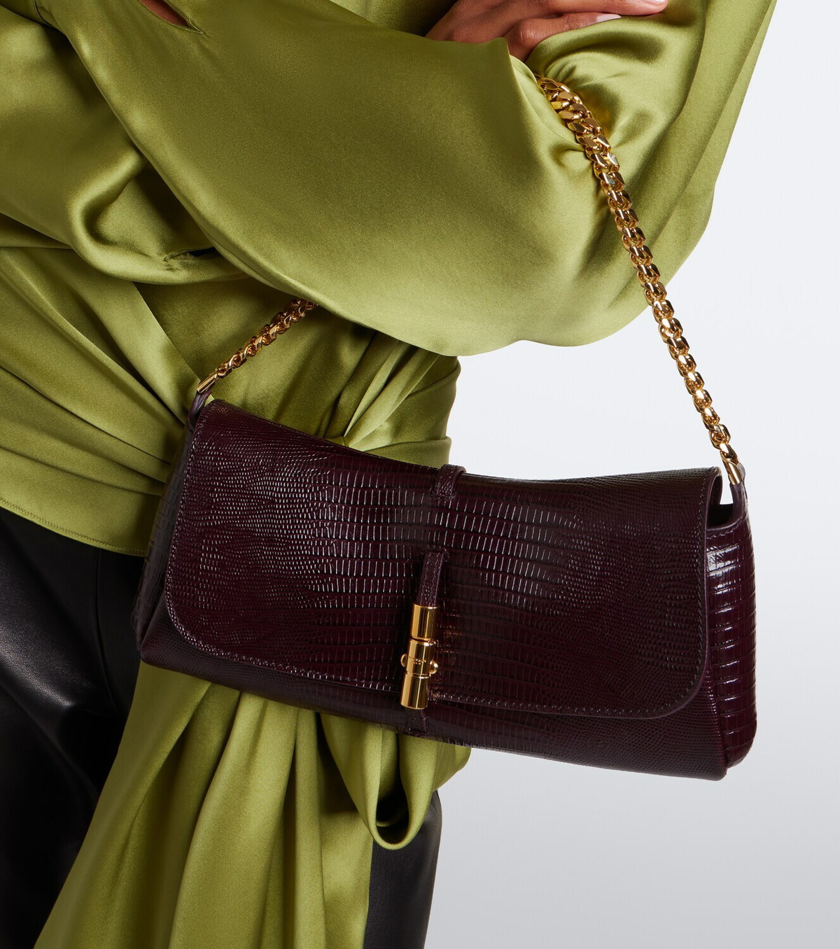 Balmain Metropolis croc-effect leather shoulder bag