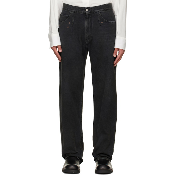 Photo: MM6 Maison Margiela Black Faded Jeans