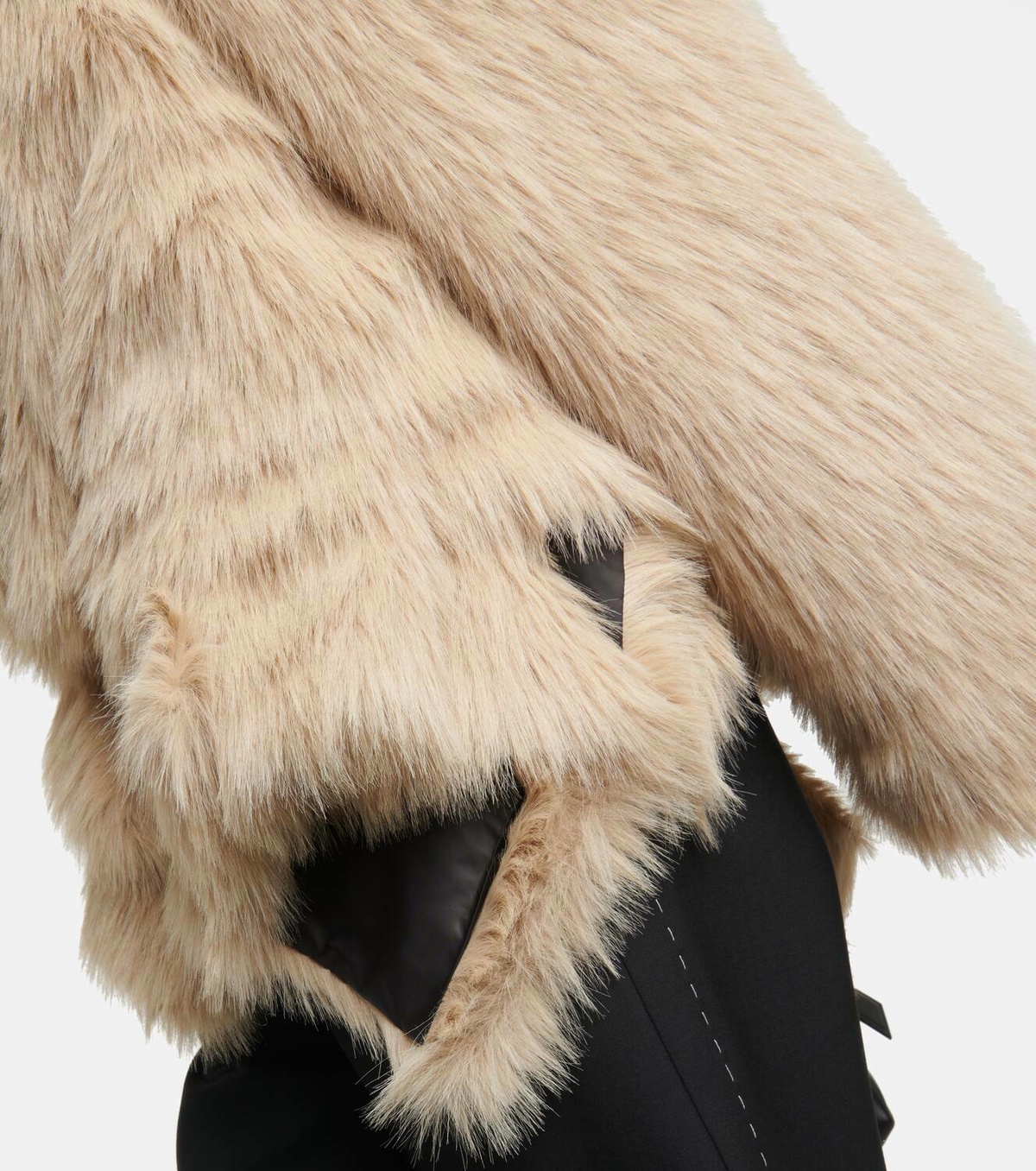 Sacai Oversized faux fur jacket