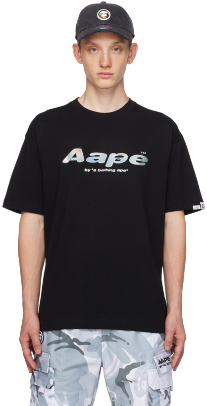 Photo: AAPE by A Bathing Ape Black Print T-Shirt