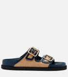 Birkenstock 1774 Arizona leather-trimmed woven sandals