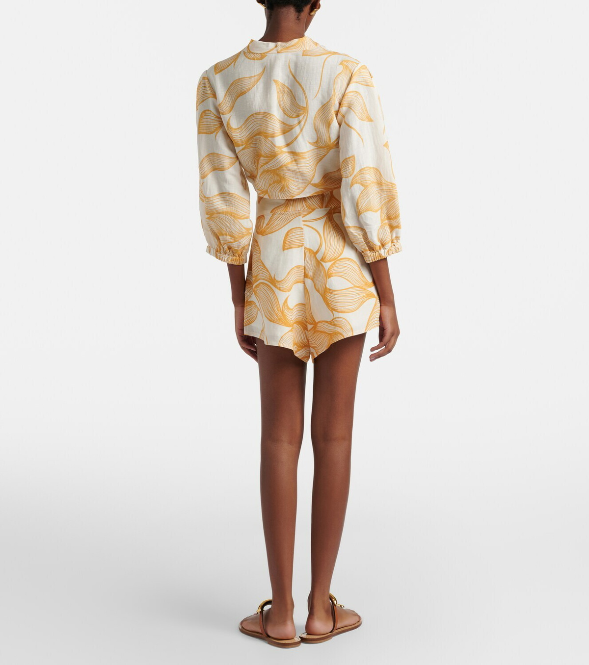 Adriana Degreas Foliage printed wide-leg shorts