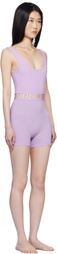 Versace Underwear Purple Greca Border Jumpsuit