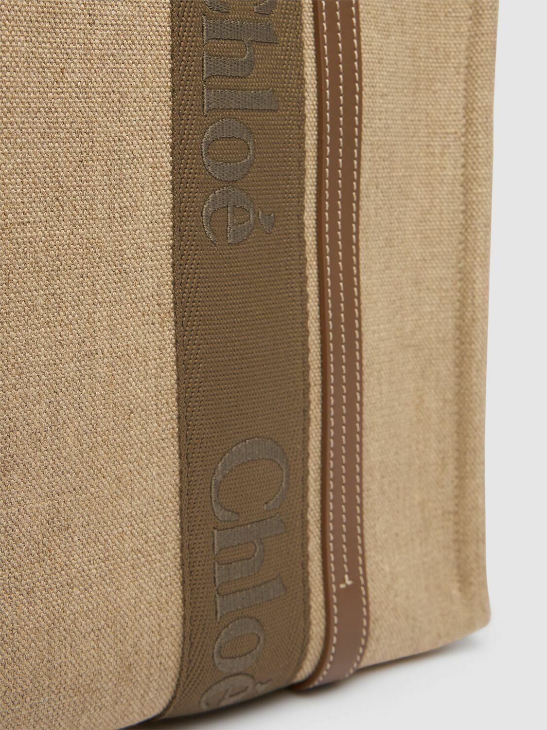 CHLOÉ Woody Linen Tote Bag