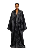Diesel Denim kimono coat with coated front - Denim Jackets - Unisex - Black