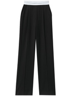 Alexander Wang High Waisted Pleated Pant With Logo Elastic in Black