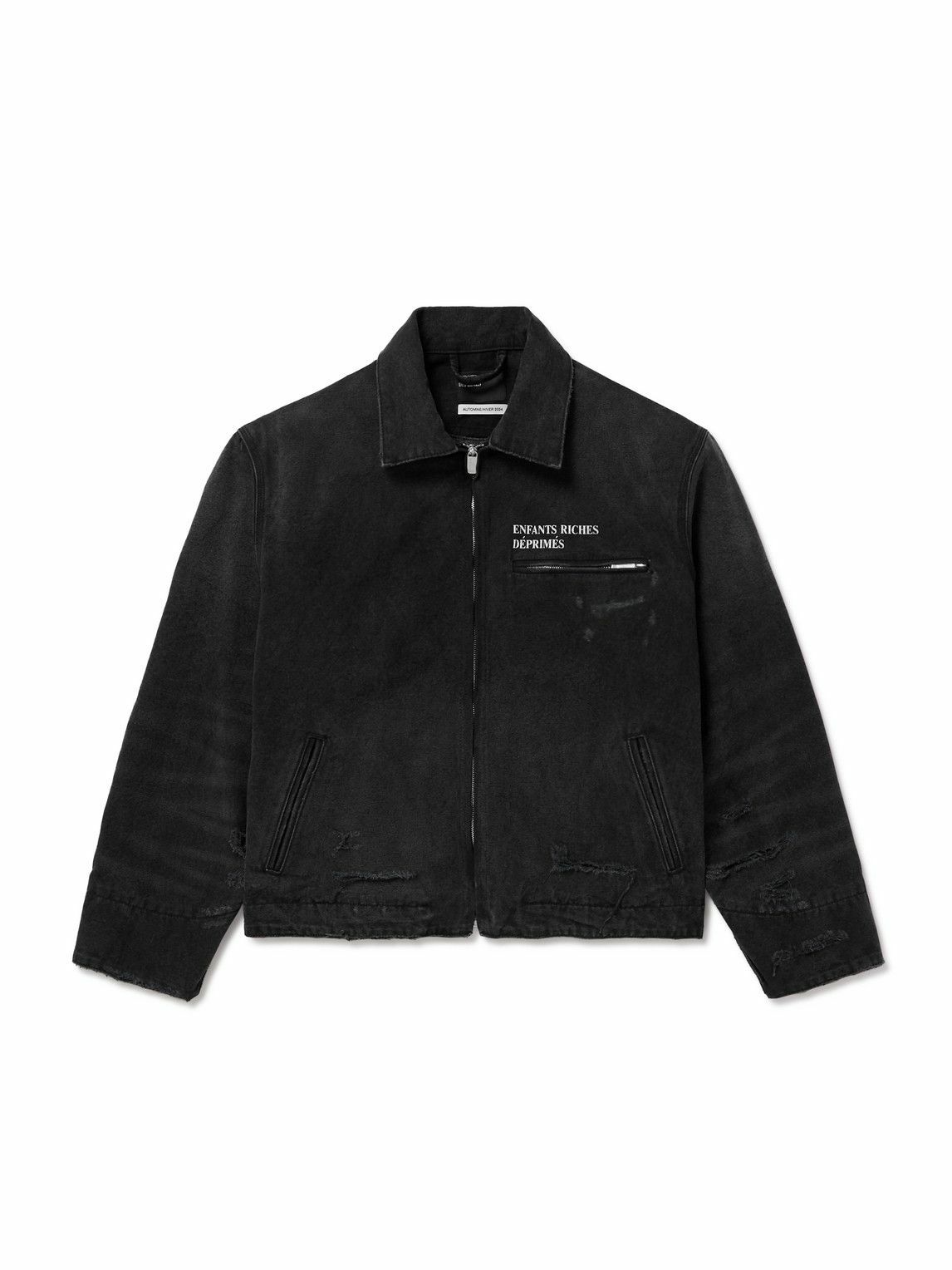 Enfants Riches Déprimés - Logo-Print Distressed Cotton-Canvas