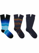 Paul Smith - Three-Pack Jacquard-Knit Cotton-Blend Socks