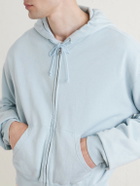 Auralee - Cotton, Wool and Silk-Blend Zip-Up Hoodie - Blue