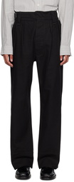 MHL by Margaret Howell Black Side Cinch Trousers