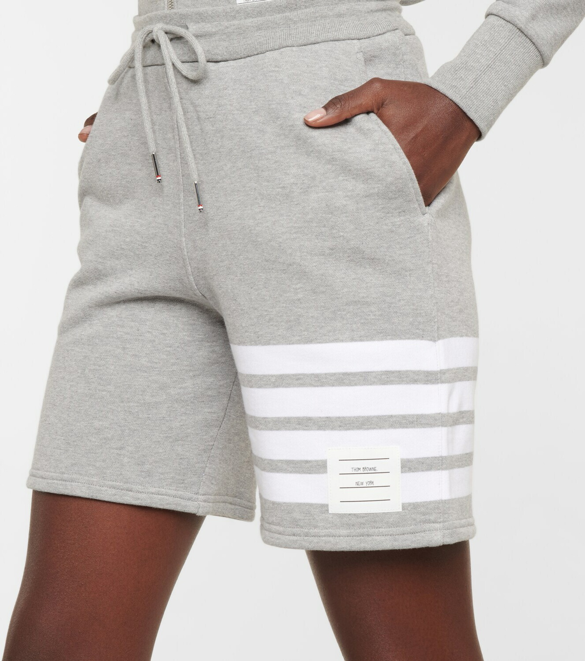 Thom Browne - Striped cotton jersey shorts