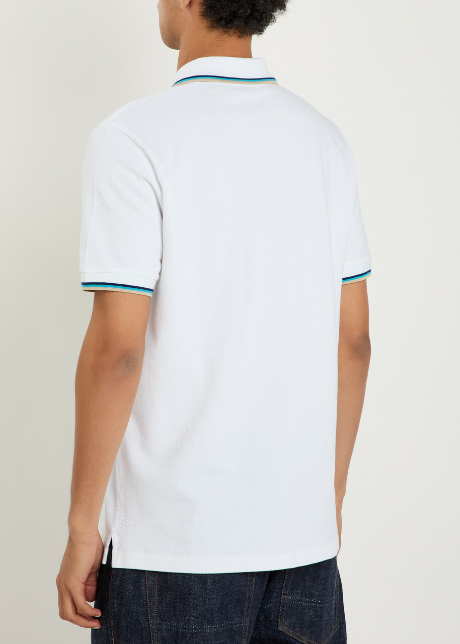 Sandbanks Logo Piqué Cotton Polo Shirt White