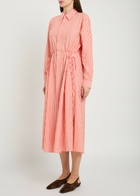 Polo Ralph Lauren Striped Cotton-blend Midi Shirt Dress Orange