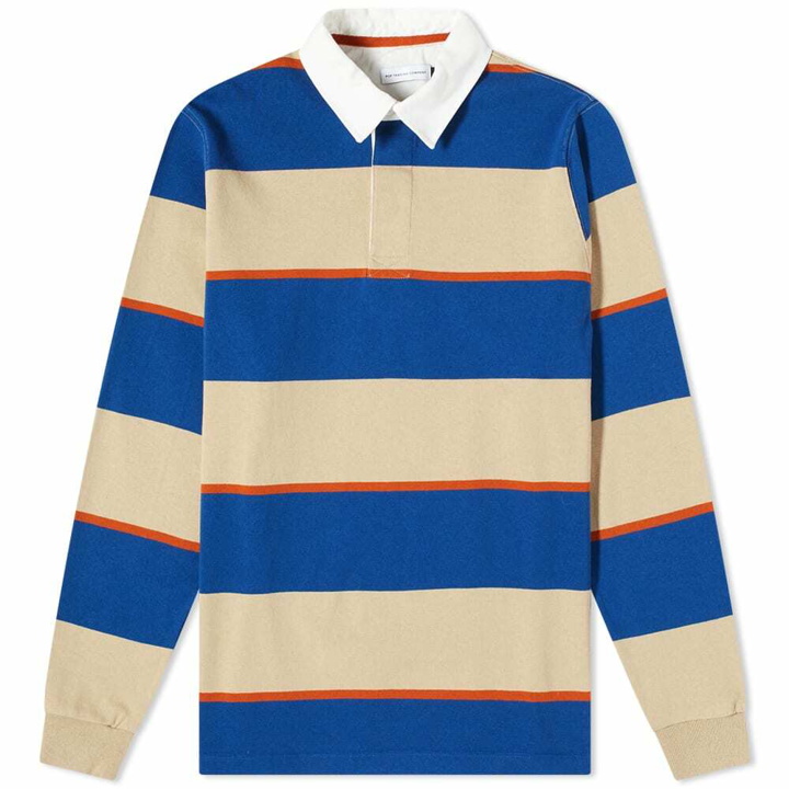Photo: Pop Trading Company Men's Striped Rugby Shirt in Off White
