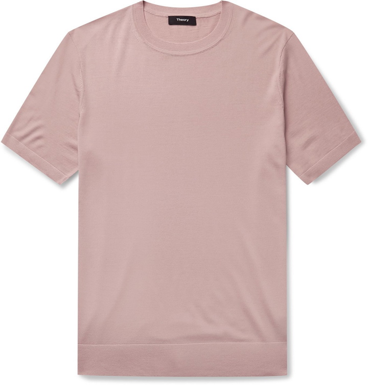 Photo: Theory - Wool T-Shirt - Pink