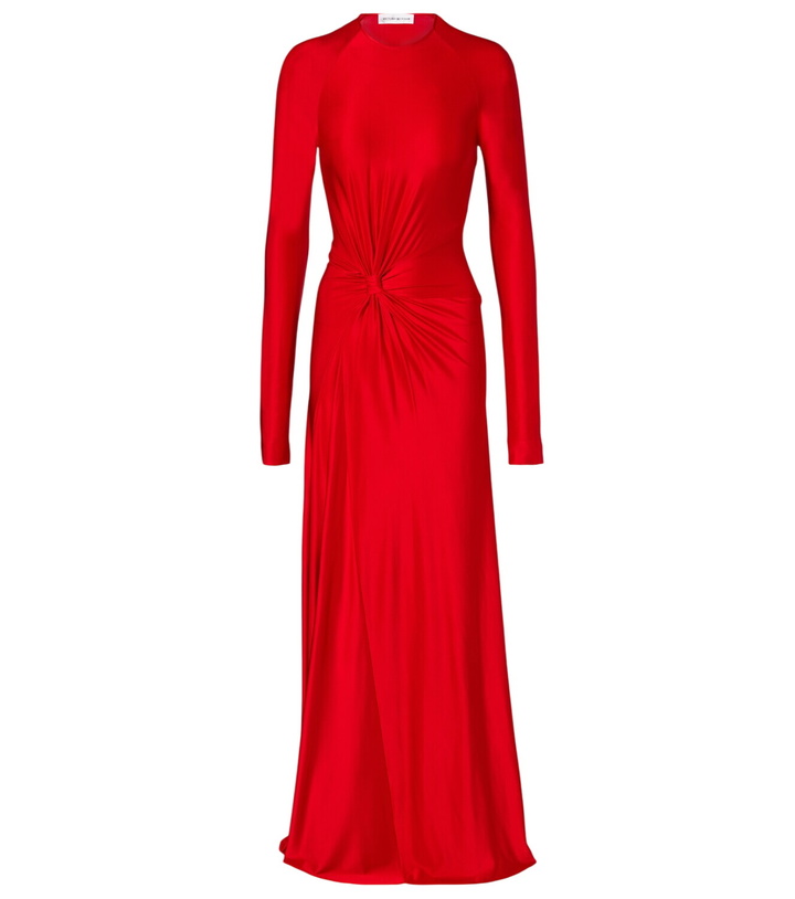 Victoria Beckham Lace-trimmed satin maxi dress Victoria Beckham