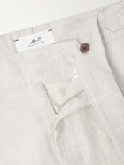 Mr P. - Steve Tapered Pleated Herringbone Linen Trousers - Neutrals