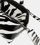 The Attico Friday Mini zebra-print leather tote bag