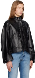 Helmut Lang Black Patch Pocket Leather Jacket