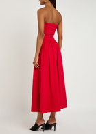 BY Malene Birger Marciella Strapless Stretch-cotton Maxi Dress Red