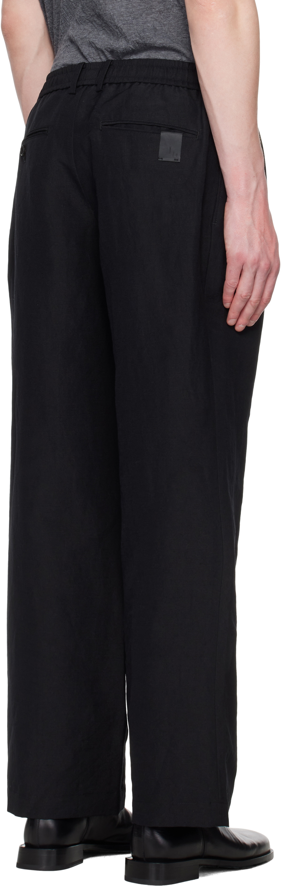 N.Hoolywood Black Tucked Trousers