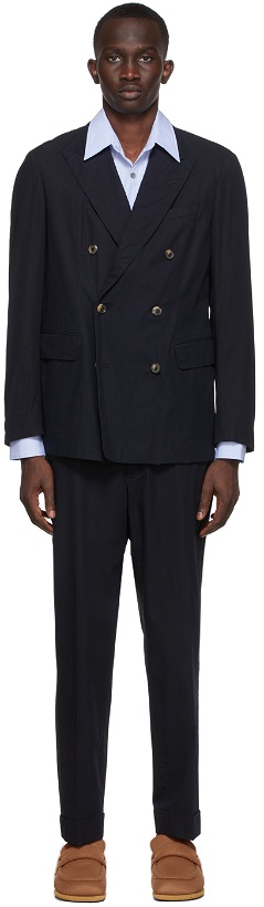 Photo: Dries Van Noten Navy Cotton Twill Suit