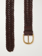 TOM FORD - 4cm Woven Leather Belt - Brown