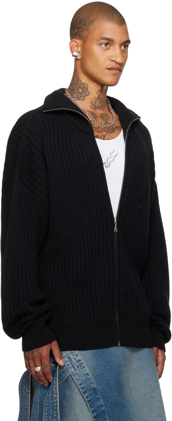 LU'U DAN Black Slacker Rib Sweater