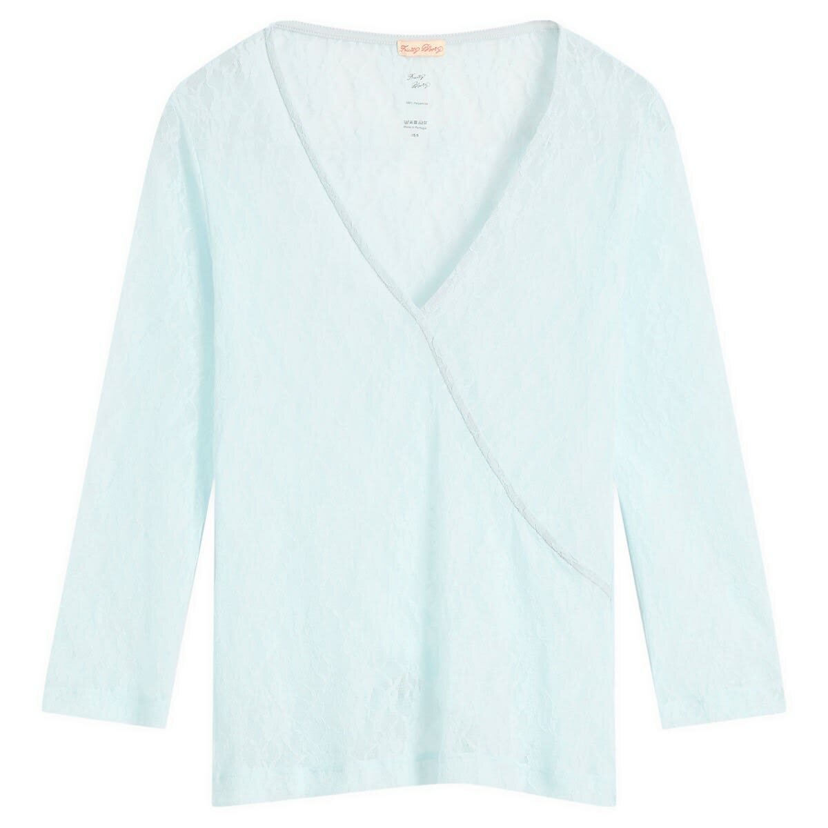 Fruity Booty Women's Lace Wrap Top in Ice Blue