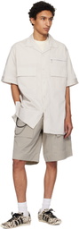 Y-3 Beige Wide Leg Cargo Shorts